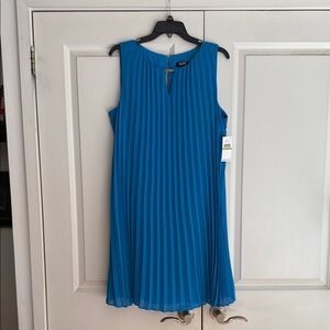 Blue Pleated Dress